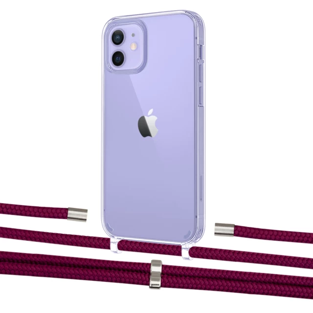 Чохол Upex Crossbody Protection Case для iPhone 12 | 12 Pro Crystal with Aide Byzantine and Cap Silver (UP103315)