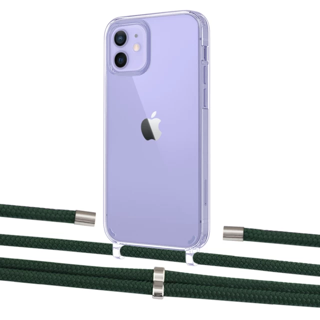 Чехол Upex Crossbody Protection Case для iPhone 12 mini Crystal with Aide Cyprus Green and Cap Silver (UP103599)
