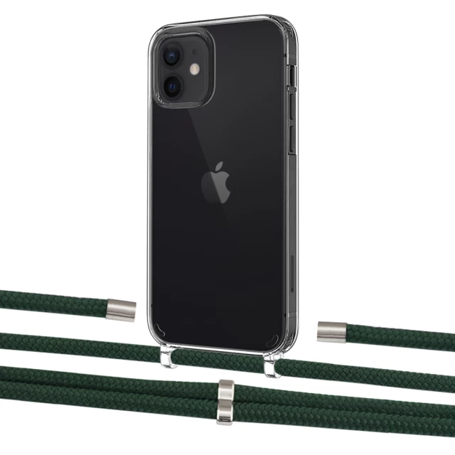 Чехол Upex Crossbody Protection Case для iPhone 12 mini Crystal with Aide Cyprus Green and Cap Silver (UP103599)