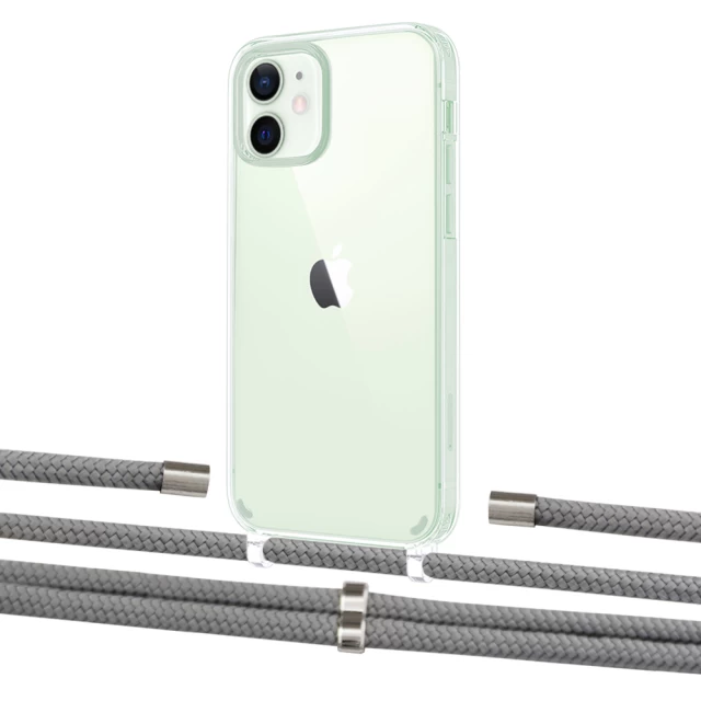 Чохол Upex Crossbody Protection Case для iPhone 12 mini Crystal with Aide Gray and Cap Silver (UP103602)