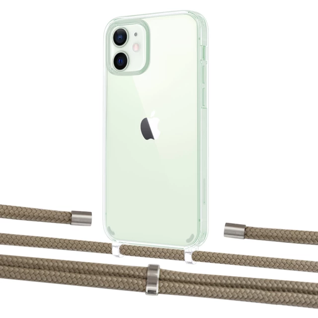 Чохол Upex Crossbody Protection Case для iPhone 12 | 12 Pro Crystal with Aide Champagne and Cap Silver (UP103324)