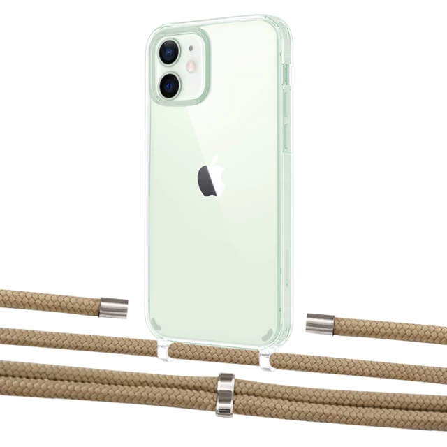 Чохол Upex Crossbody Protection Case для iPhone 12 | 12 Pro Crystal with Aide Sand and Cap Silver (UP103325)
