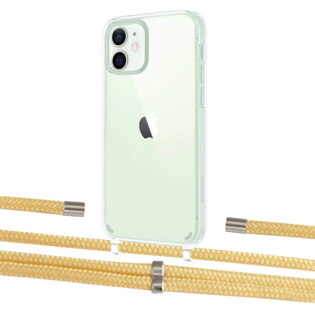Чехол Upex Crossbody Protection Case для iPhone 12 mini Crystal with Aide Banana and Cap Silver (UP103608)
