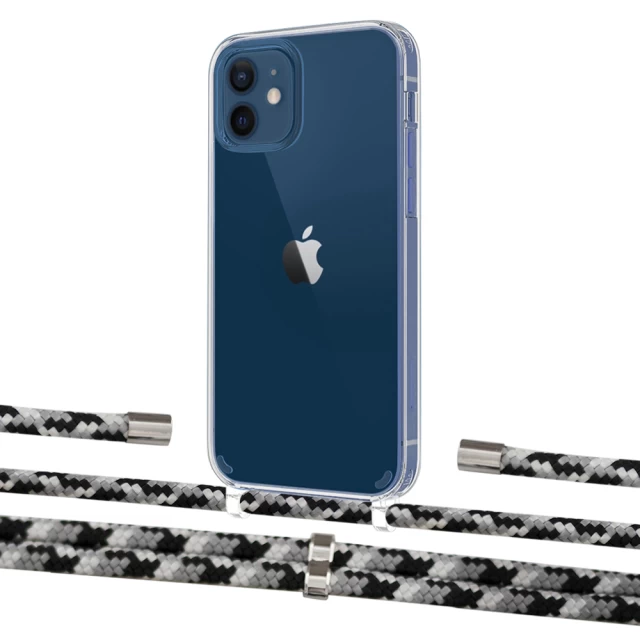 Чохол Upex Crossbody Protection Case для iPhone 12 | 12 Pro Crystal with Aide Life Road and Cap Silver (UP103331)