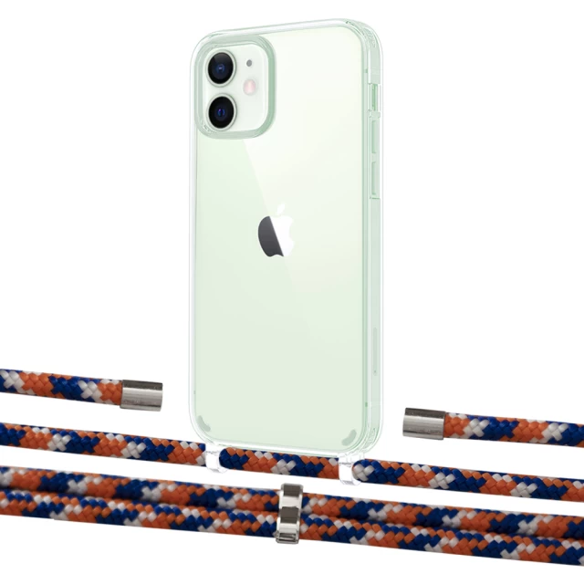 Чехол Upex Crossbody Protection Case для iPhone 12 mini Crystal with Aide Orange Azure and Cap Silver (UP103615)