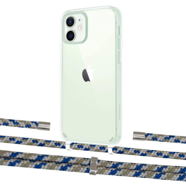 Чехол Upex Crossbody Protection Case для iPhone 12 | 12 Pro Crystal with Aide Steel Camouflage and Cap Silver (UP103339)