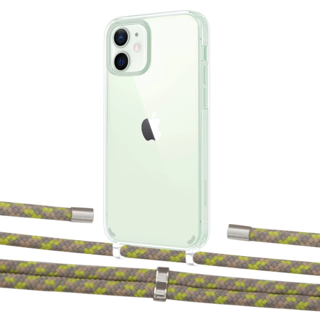 Чохол Upex Crossbody Protection Case для iPhone 12 mini Crystal with Aide Lime Camouflage and Cap Silver (UP103620)