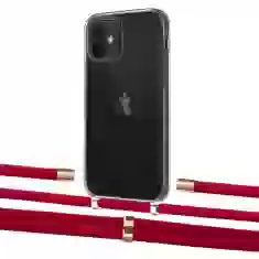 Чехол Upex Crossbody Protection Case для iPhone 12 mini Crystal with Aide Red and Cap Gold (UP103627)