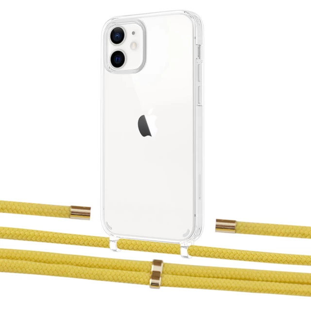 Чохол Upex Crossbody Protection Case для iPhone 12 | 12 Pro Crystal with Aide Corn and Cap Gold (UP103349)