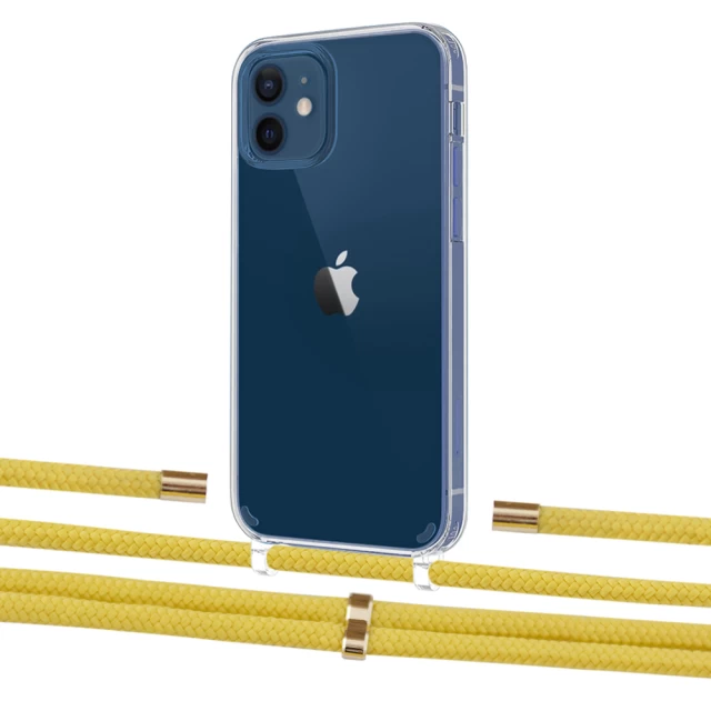 Чохол Upex Crossbody Protection Case для iPhone 12 | 12 Pro Crystal with Aide Corn and Cap Gold (UP103349)