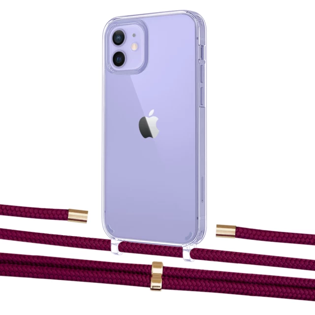 Чохол Upex Crossbody Protection Case для iPhone 12 | 12 Pro Crystal with Aide Byzantine and Cap Gold (UP103350)