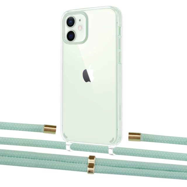 Чохол Upex Crossbody Protection Case для iPhone 12 mini Crystal with Aide Pistachio and Cap Gold (UP103631)