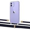 Чехол Upex Crossbody Protection Case для iPhone 12 | 12 Pro Crystal with Aide Deep Violet and Cap Gold (UP103353)