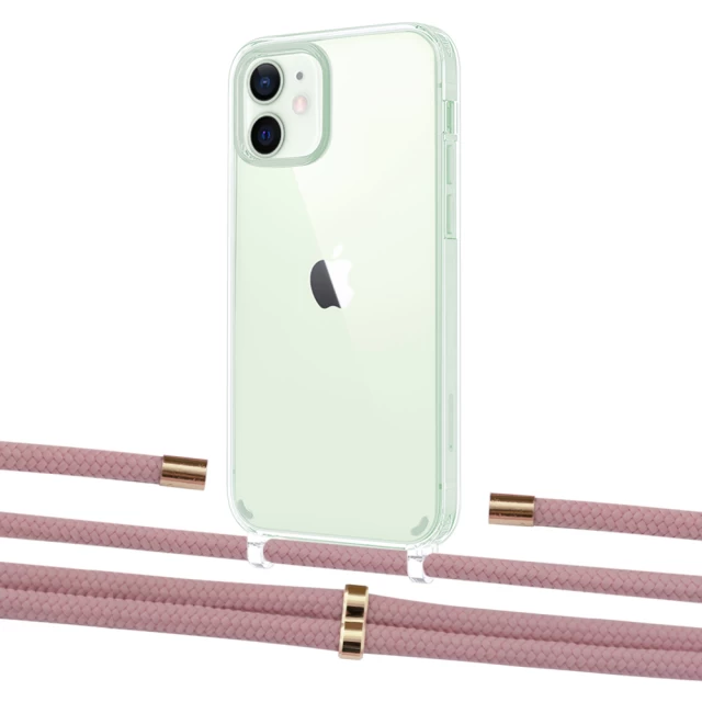 Чехол Upex Crossbody Protection Case для iPhone 12 mini Crystal with Aide Carnation and Cap Gold (UP103636)