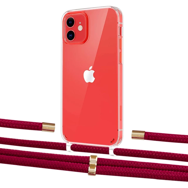 Чехол Upex Crossbody Protection Case для iPhone 12 | 12 Pro Crystal with Aide Chili Pepper and Cap Gold (UP103358)