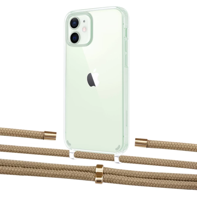 Чехол Upex Crossbody Protection Case для iPhone 12 mini Crystal with Aide Sand and Cap Gold (UP103640)