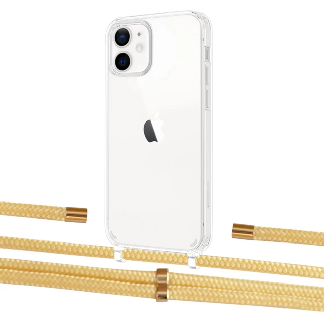 Чохол Upex Crossbody Protection Case для iPhone 12 mini Crystal with Aide Banana and Cap Gold (UP103643)