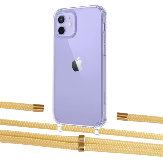 Чехол Upex Crossbody Protection Case для iPhone 12 mini Crystal with Aide Banana and Cap Gold (UP103643)