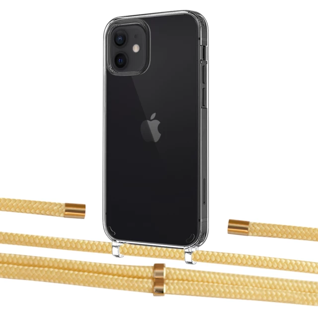 Чохол Upex Crossbody Protection Case для iPhone 12 mini Crystal with Aide Banana and Cap Gold (UP103643)