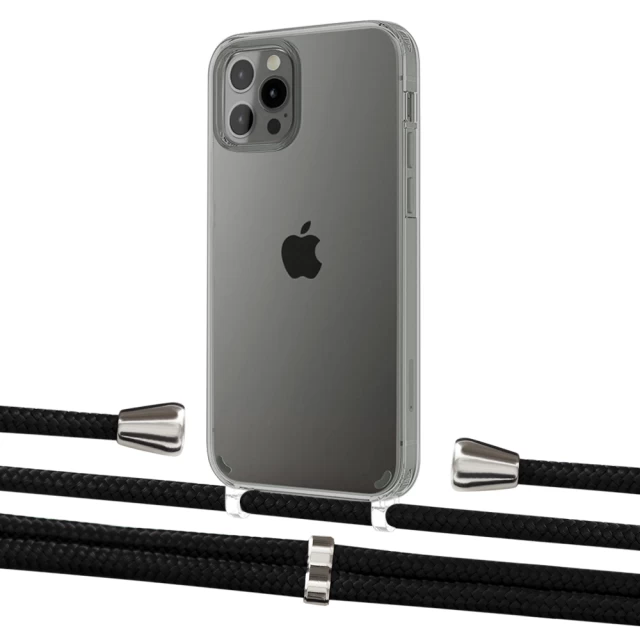 Чехол Upex Crossbody Protection Case для iPhone 12 Pro Max Crystal with Aide Black and Casquette Silver (UP103801)