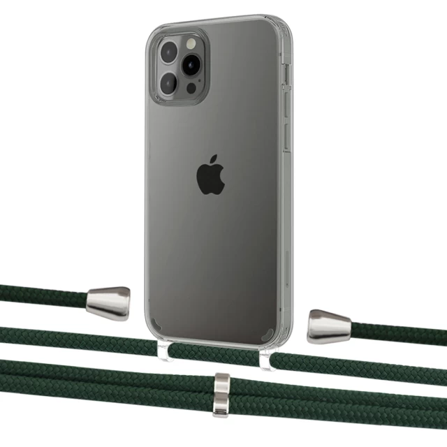 Чохол Upex Crossbody Protection Case для iPhone 12 Pro Max Crystal with Aide Cyprus Green and Casquette Silver (UP103809)