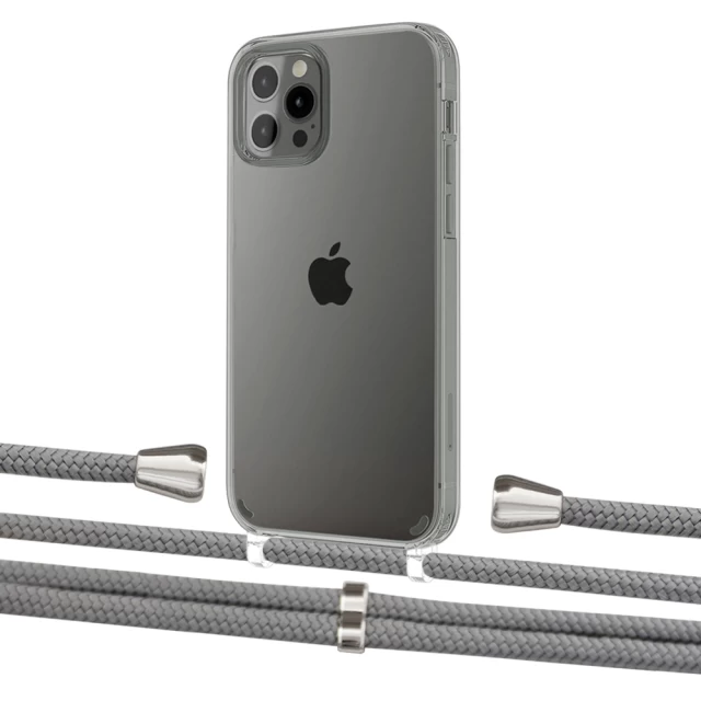 Чохол Upex Crossbody Protection Case для iPhone 12 Pro Max Crystal with Aide Gray and Casquette Silver (UP103812)