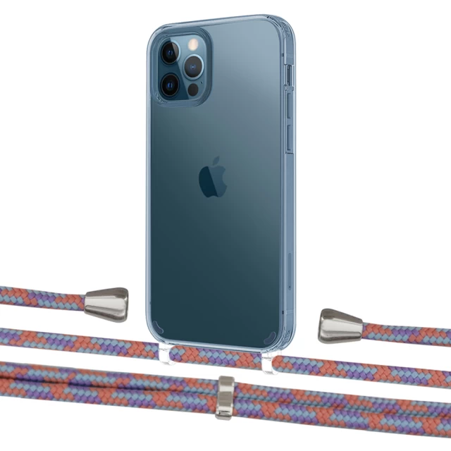 Чохол Upex Crossbody Protection Case для iPhone 12 | 12 Pro Crystal with Aide Blue Sunset and Casquette Silver (UP103264)