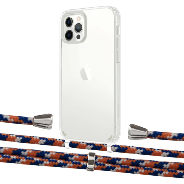 Чехол Upex Crossbody Protection Case для iPhone 12 Pro Max Crystal with Aide Orange Azure and Casquette Silver (UP103825)
