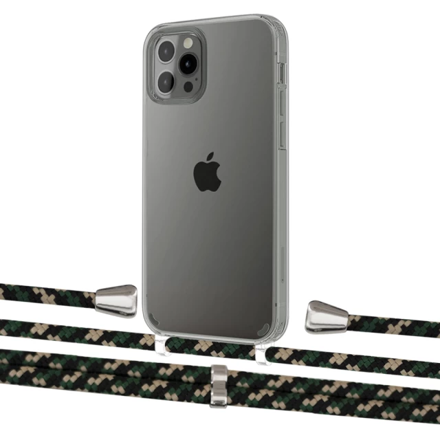 Чехол Upex Crossbody Protection Case для iPhone 12 Pro Max Crystal with Aide Juniper Camouflage and Casquette Silver (UP103827)