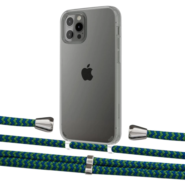 Чехол Upex Crossbody Protection Case для iPhone 12 | 12 Pro Crystal with Aide Emeraude and Casquette Silver (UP103275)