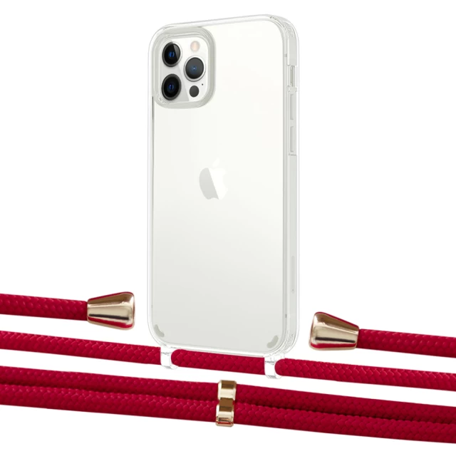 Чохол Upex Crossbody Protection Case для iPhone 12 Pro Max Crystal with Aide Red and Casquette Gold (UP103837)