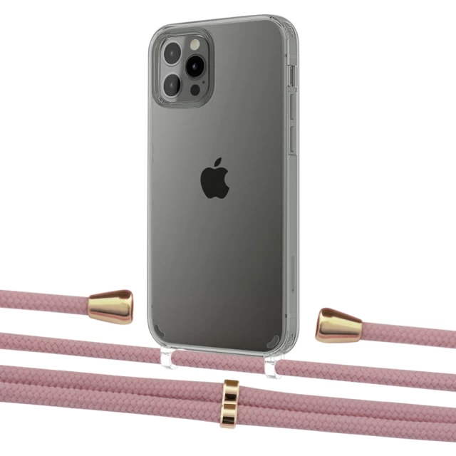 Чохол Upex Crossbody Protection Case для iPhone 12 | 12 Pro Crystal with Aide Carnation and Casquette Gold (UP103286)