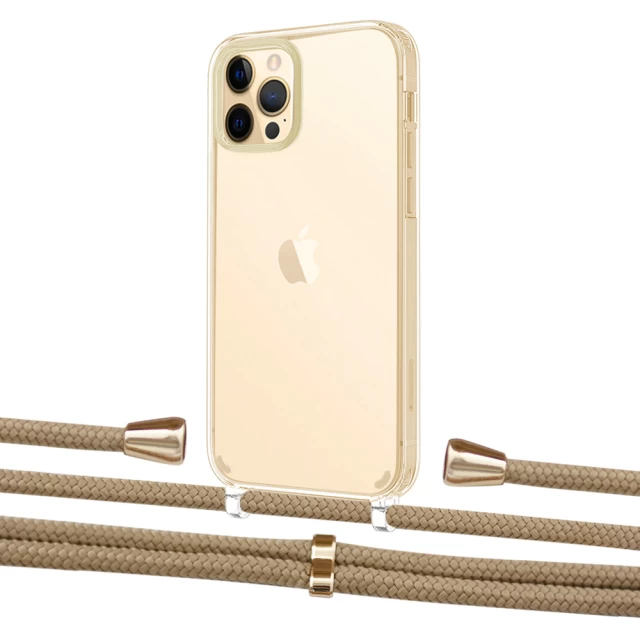 Чехол Upex Crossbody Protection Case для iPhone 12 Pro Max Crystal with Aide Sand and Casquette Gold (UP103850)