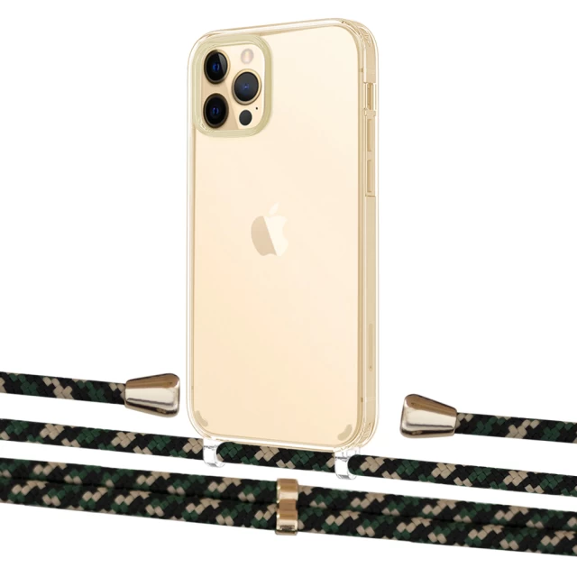 Чохол Upex Crossbody Protection Case для iPhone 12 Pro Max Crystal with Aide Juniper Camouflage and Casquette Gold (UP103862)
