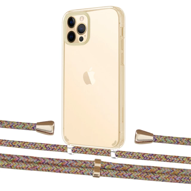 Чехол Upex Crossbody Protection Case для iPhone 12 | 12 Pro Crystal with Aide Confondre and Casquette Gold (UP103307)