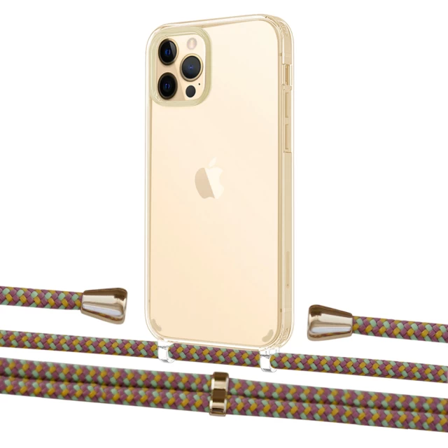 Чехол Upex Crossbody Protection Case для iPhone 12 | 12 Pro Crystal with Aide Couleur Vintage and Casquette Gold (UP103308)