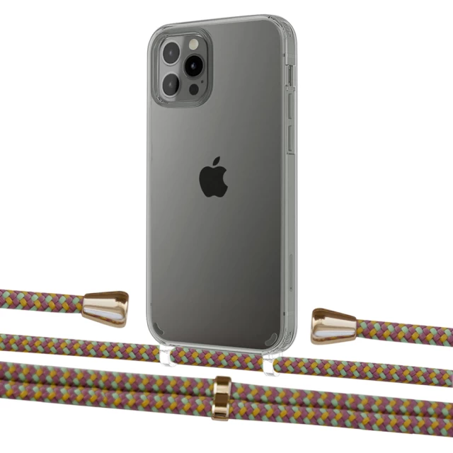 Чохол Upex Crossbody Protection Case для iPhone 12 | 12 Pro Crystal with Aide Couleur Vintage and Casquette Gold (UP103308)