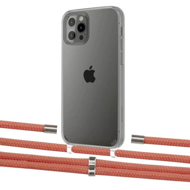 Чехол Upex Crossbody Protection Case для iPhone 12 | 12 Pro Crystal with Aide Cantaloupe and Cap Silver (UP103317)