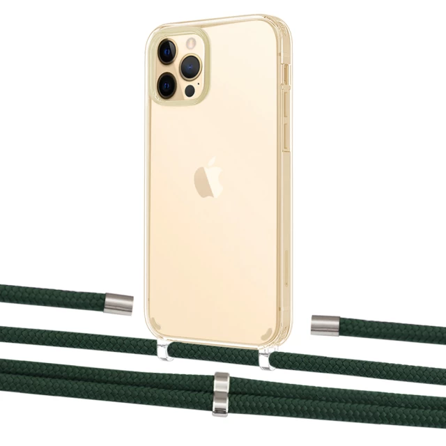 Чохол Upex Crossbody Protection Case для iPhone 12 Pro Max Crystal with Aide Cyprus Green and Cap Silver (UP103879)