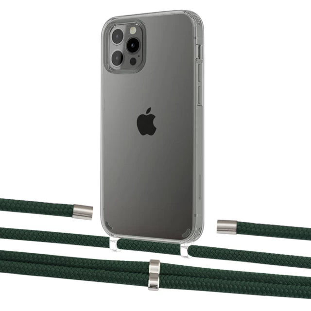 Чохол Upex Crossbody Protection Case для iPhone 12 | 12 Pro Crystal with Aide Cyprus Green and Cap Silver (UP103319)