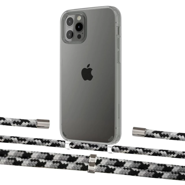 Чехол Upex Crossbody Protection Case для iPhone 12 | 12 Pro Crystal with Aide Life Road and Cap Silver (UP103331)