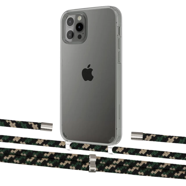 Чохол Upex Crossbody Protection Case для iPhone 12 Pro Max Crystal with Aide Juniper Camouflage and Cap Silver (UP103897)