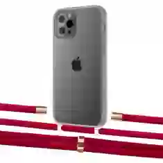 Чехол Upex Crossbody Protection Case для iPhone 12 Pro Max Crystal with Aide Red and Cap Gold (UP103907)