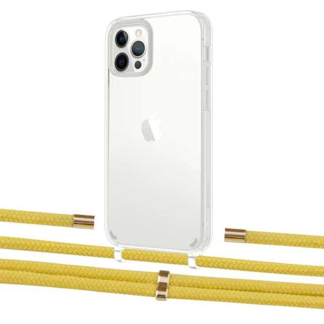 Чехол Upex Crossbody Protection Case для iPhone 12 | 12 Pro Crystal with Aide Corn and Cap Gold (UP103349)