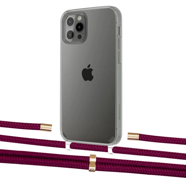 Чохол Upex Crossbody Protection Case для iPhone 12 | 12 Pro Crystal with Aide Byzantine and Cap Gold (UP103350)