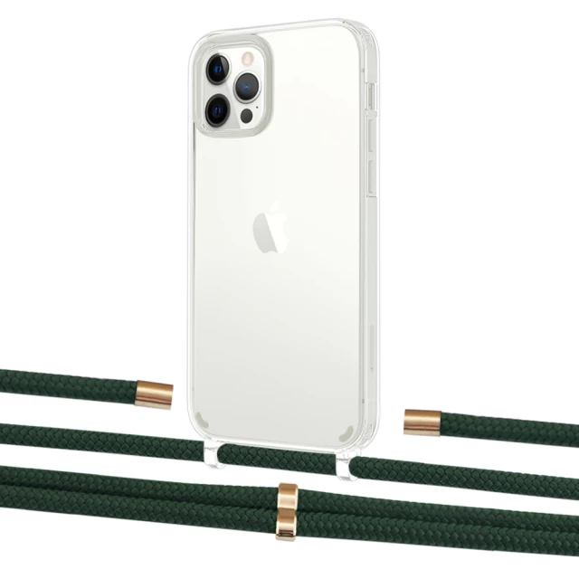 Чехол Upex Crossbody Protection Case для iPhone 12 Pro Max Crystal with Aide Cyprus Green and Cap Gold (UP103914)