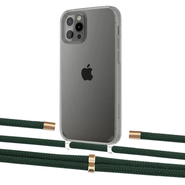 Чохол Upex Crossbody Protection Case для iPhone 12 Pro Max Crystal with Aide Cyprus Green and Cap Gold (UP103914)