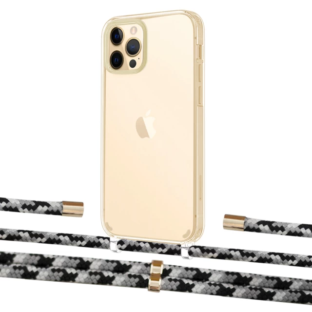 Чехол Upex Crossbody Protection Case для iPhone 12 | 12 Pro Crystal with Aide Life Road and Cap Gold (UP103366)