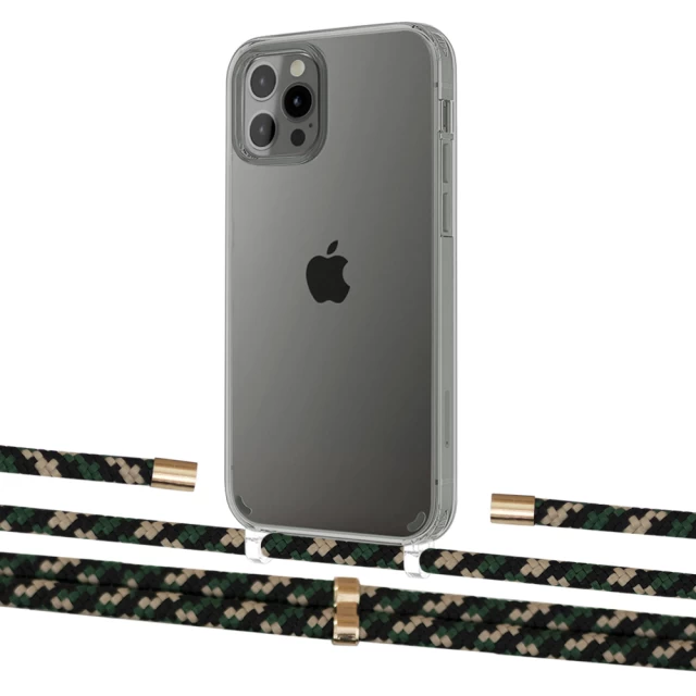 Чохол Upex Crossbody Protection Case для iPhone 12 Pro Max Crystal with Aide Juniper Camouflage and Cap Gold (UP103932)