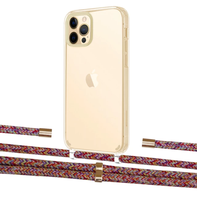 Чохол Upex Crossbody Protection Case для iPhone 12 | 12 Pro Crystal with Aide Melanger and Cap Gold (UP103376)
